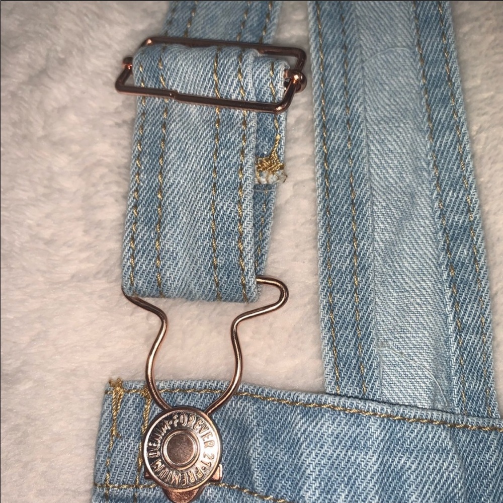 NWT Forever 21 Blue Denim Overall Dress Size SP - Picture 8 of 12